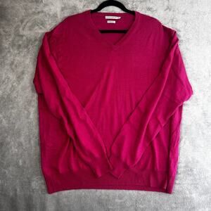 Peter Millar Women's XXL V Neck Merino Wool Sweater Preppy Golf Pickleball